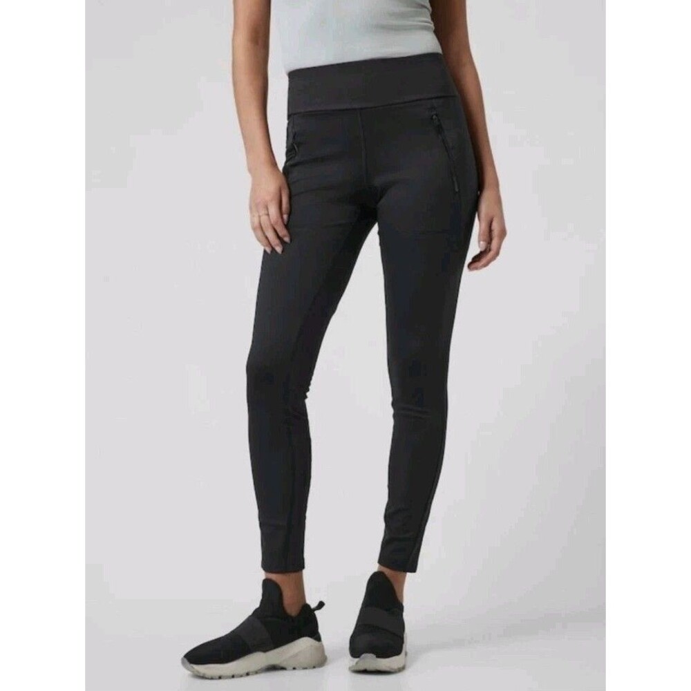 Athleta Women's XS Peak Athletic Hybrid Pants With Zippers Black